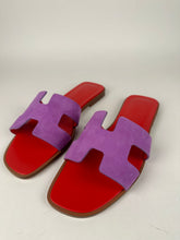 Load image into Gallery viewer, Hermes Oran Suede Goatskin Violet Parma Size 39EU