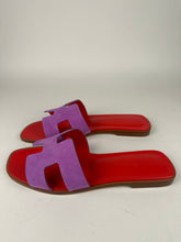 Load image into Gallery viewer, Hermes Oran Suede Goatskin Violet Parma Size 39EU