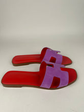 Load image into Gallery viewer, Hermes Oran Suede Goatskin Violet Parma Size 39EU