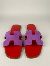 Load image into Gallery viewer, Hermes Oran Suede Goatskin Violet Parma Size 39EU