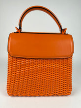 Load image into Gallery viewer, Salvatore Ferragamo Smooth Calfskin Woven Small Boxyz Orange