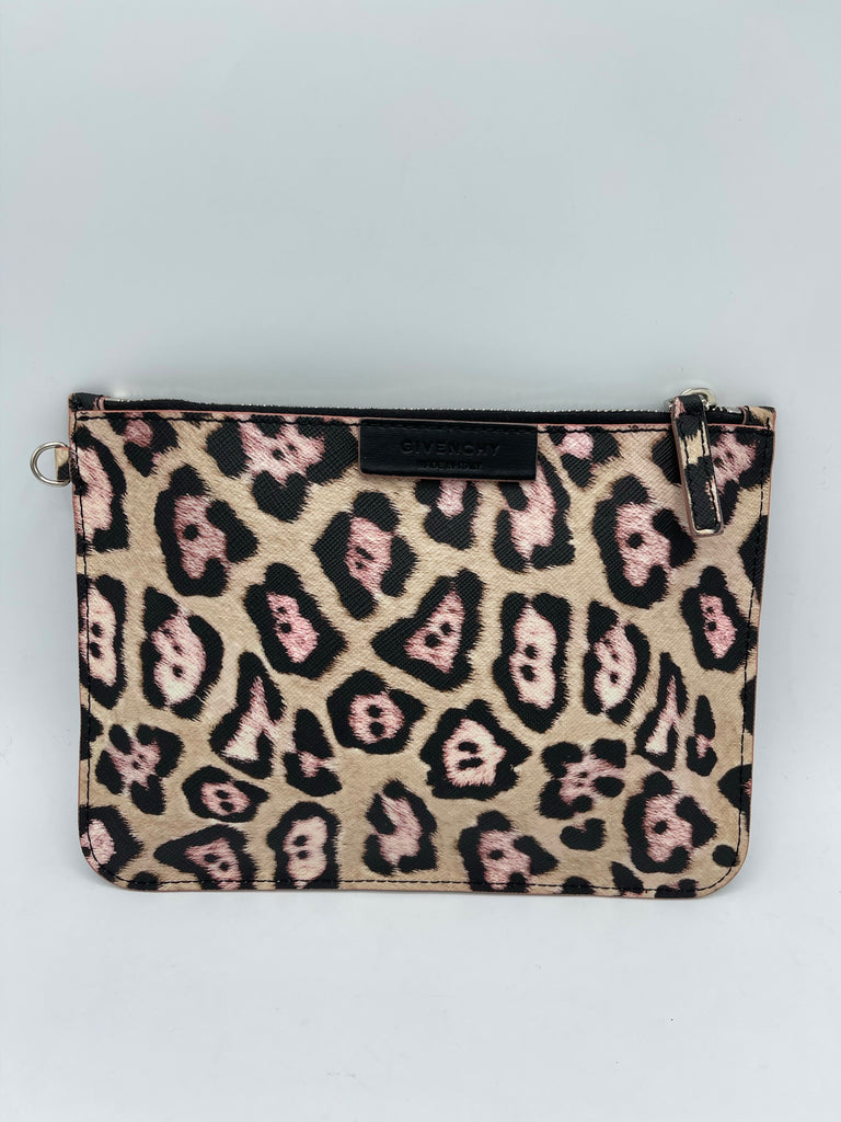 Givenchy Leopard Print Pouch Beige/Pink/Black