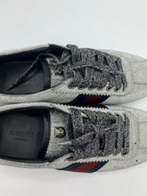 Load image into Gallery viewer, Gucci  Sparkly Ace Sneakers with Heel Stud 36G