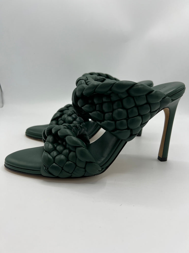 Bottega Veneta Curve Sandal Vert Foncee' size 38EU