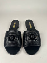 Load image into Gallery viewer, Chanel Camilla Quilted Slides Black Size 38EU