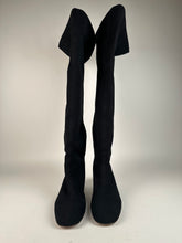 Load image into Gallery viewer, Gucci Over Knee Boots Black Jersey Cotton size 37EU