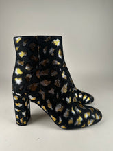 Load image into Gallery viewer, Saint Laurent LouLou Metallic Leopard Jacquard Block Heel Booties size 39EU