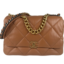 Load image into Gallery viewer, Chanel Lambskin Quilted Maxi Chanel 19 Flap Caramel