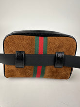 Load image into Gallery viewer, Gucci Ophidia Suede Patent Leather Belt Bag Size 95cm/ 38in Brown