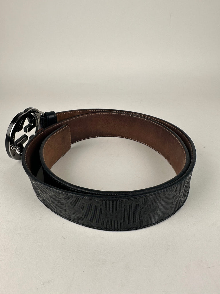 Gucci Imprime Monogram Interlocking G Belt 39in/99cm