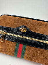 Load image into Gallery viewer, Gucci Ophidia Suede Patent Leather Belt Bag Size 95cm/ 38in Brown