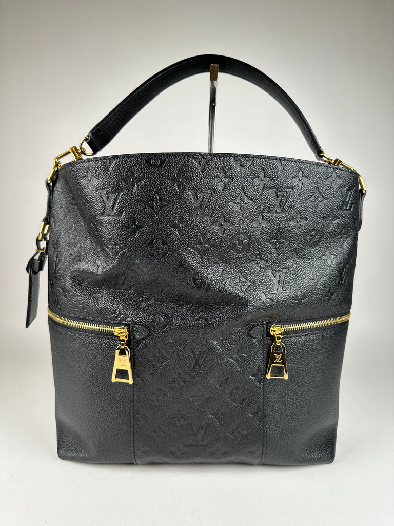 Louis Vuitton Melie Empreinte Leather Hobo Bag Black
