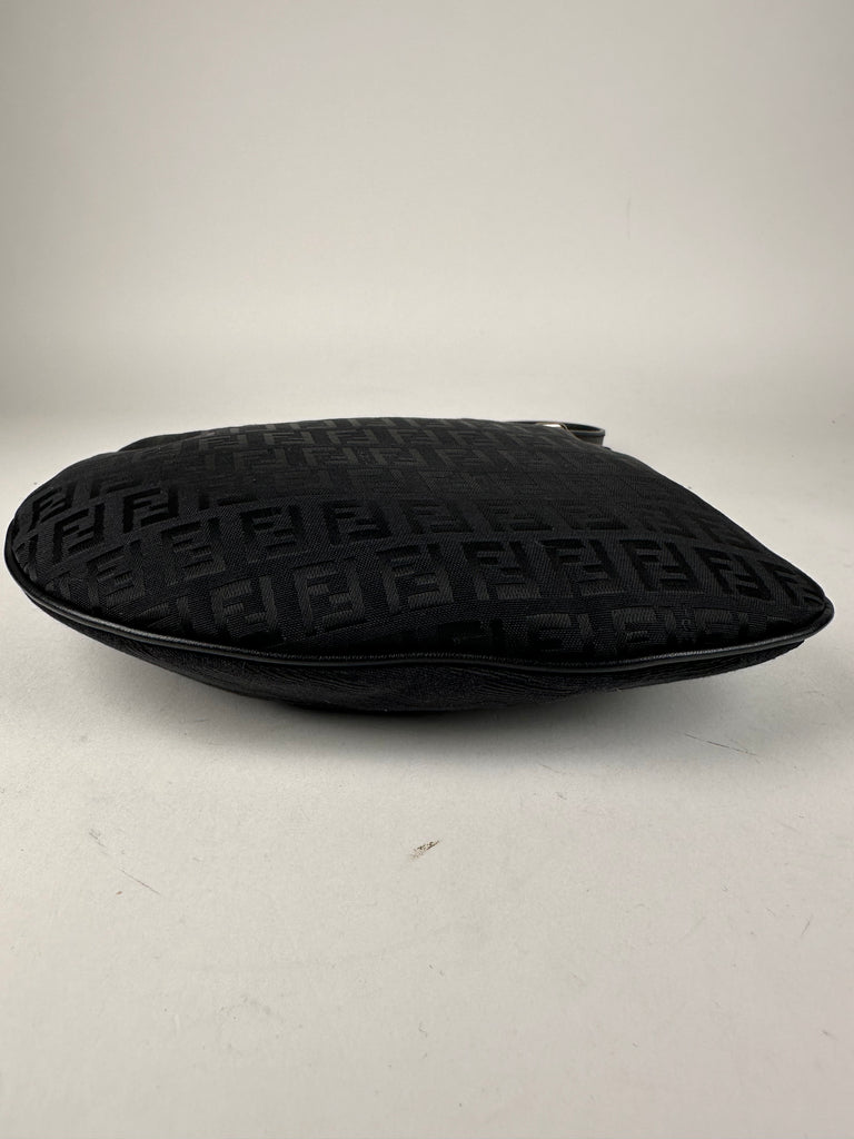 Fendi Zucca/ Zebra Print Small Oyster Bag Black