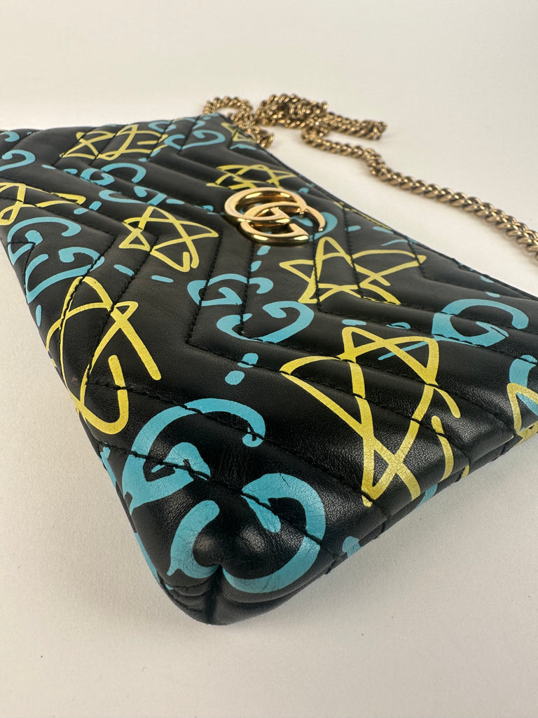 Gucci Ghost Graffiti Leather Mini Crossbody Bag