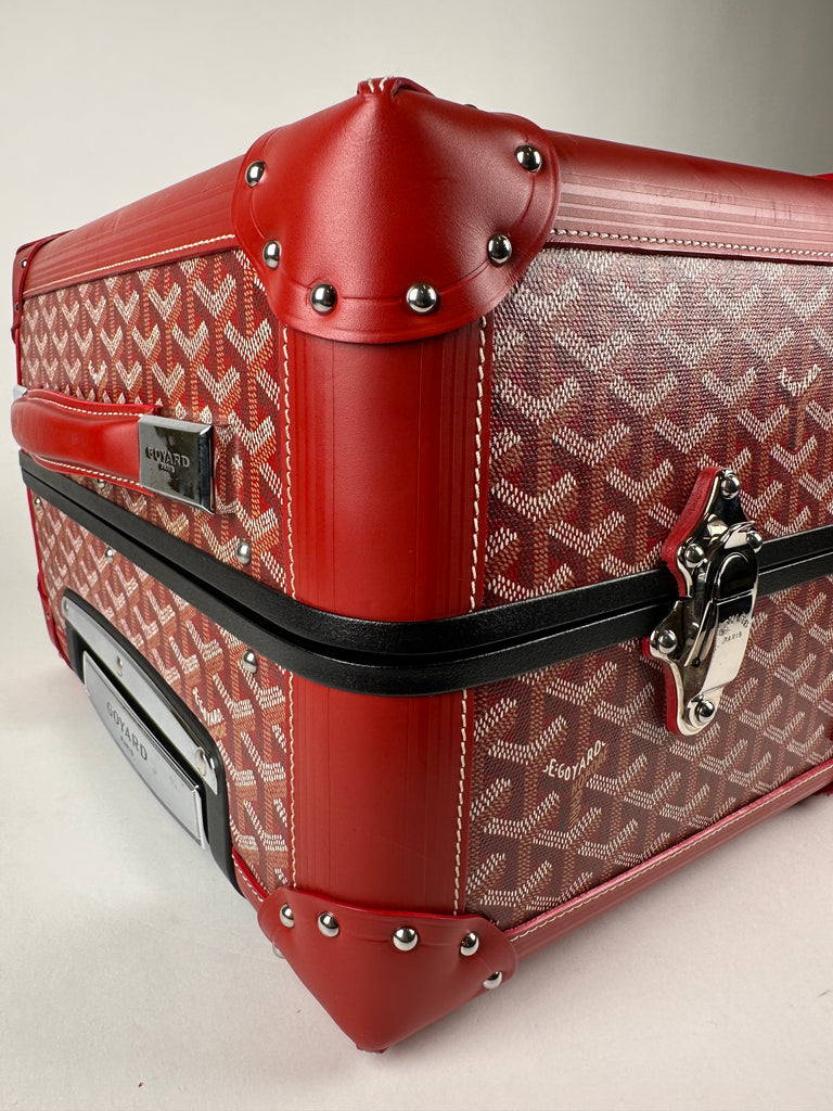 Goyard Carry On Trolley Rolling Luggage Coated Canvas PM Red 511863