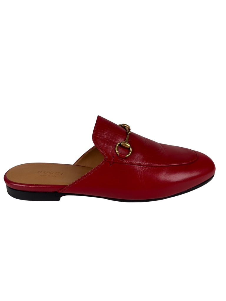 Gucci Princetown Horsebit Mule Red Size 38EU