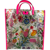 Gucci Flora Vinyl Shopper Tote Pink Multicolor Large