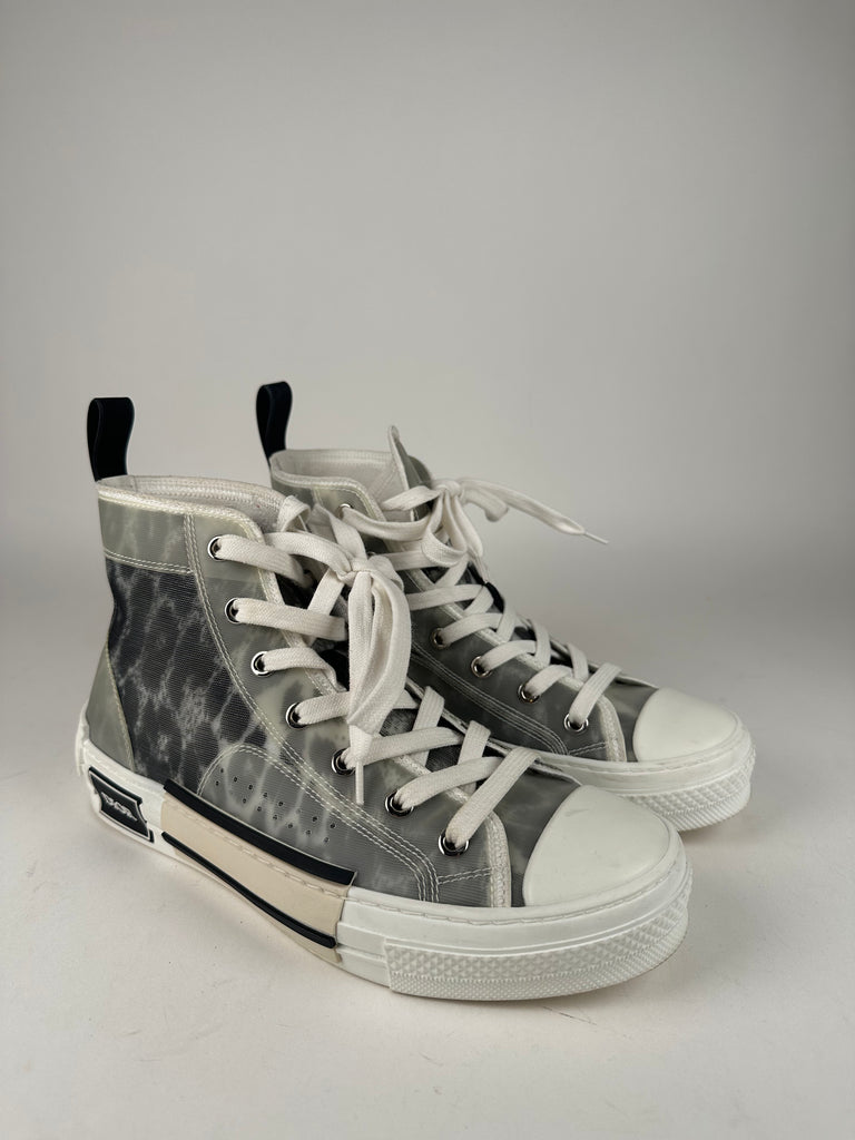 Dior B23 Leopard Print High Top Sneakers Size 38EU