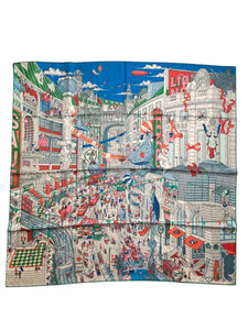 Hermes Silk Scarf “Le Grand Prix Du Faubourg” by Ugo Gattoni 2017