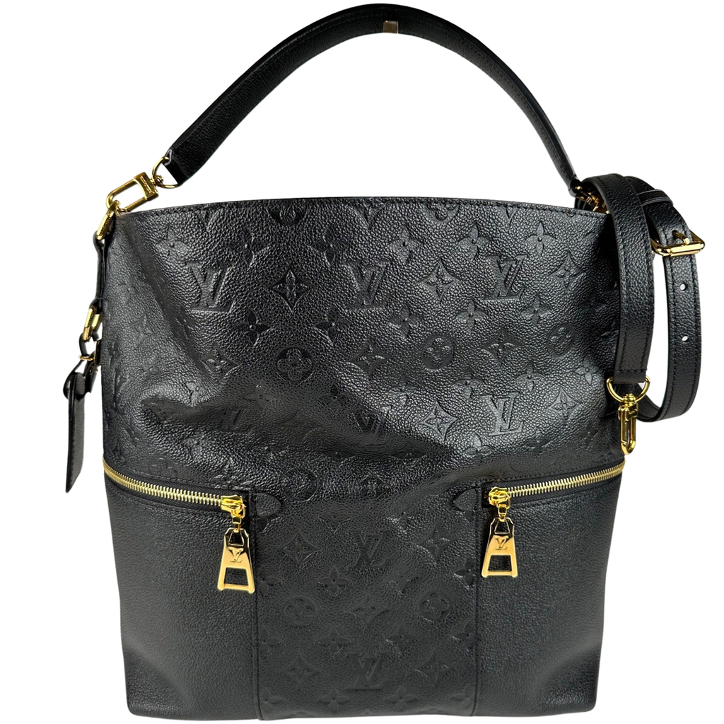 Louis Vuitton Melie Empreinte Leather Hobo Bag Black