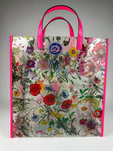 Load image into Gallery viewer, Gucci Flora Vinyl Shopper Tote Pink Multicolor Large