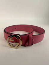 Load image into Gallery viewer, Gucci Leather Interlocking G Belt Pink 106cm/42in