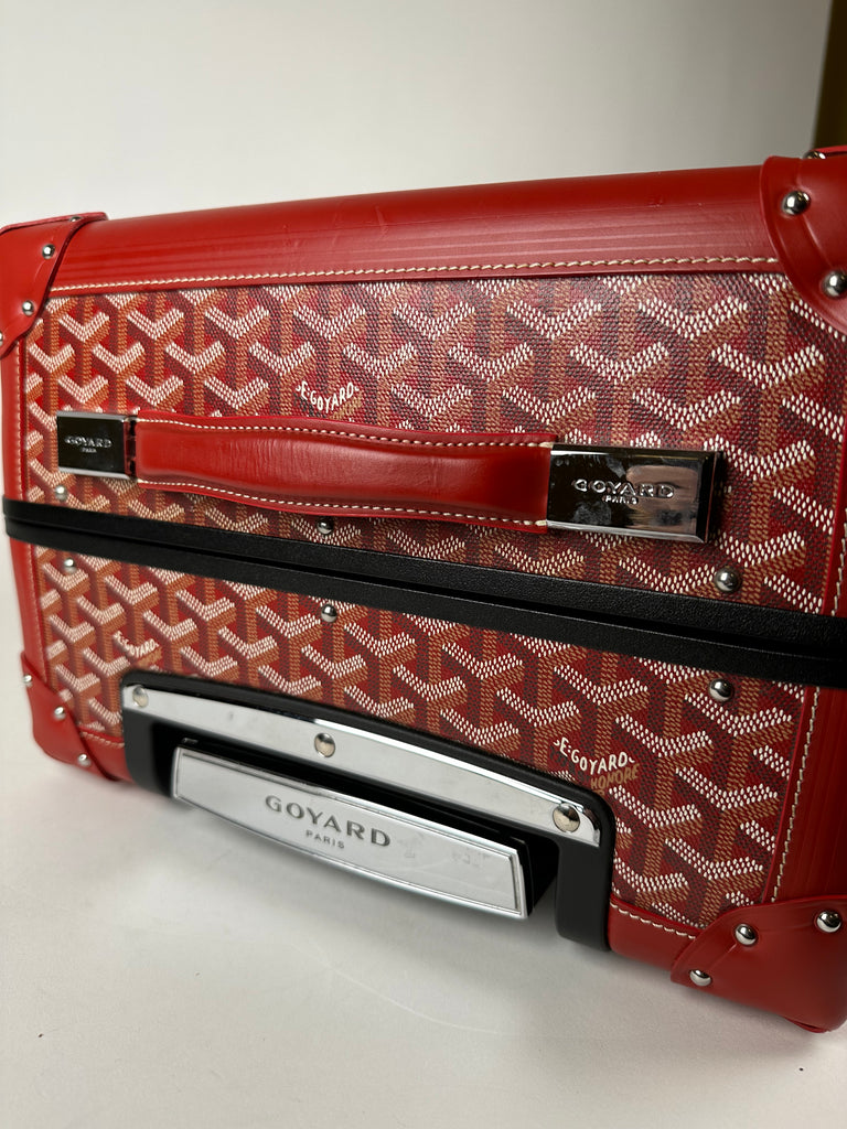 Goyard Bourget PM Trolley Case Rolling Luggage Burgundy