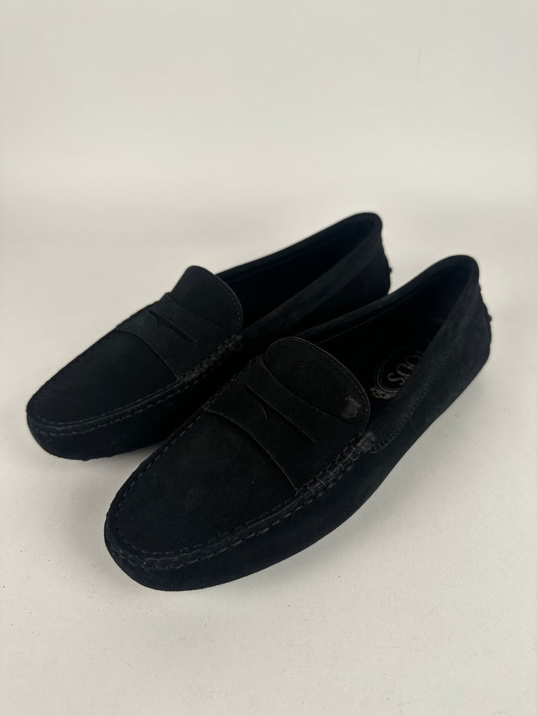 Tods Black Suede Drivers Size 38.5EU