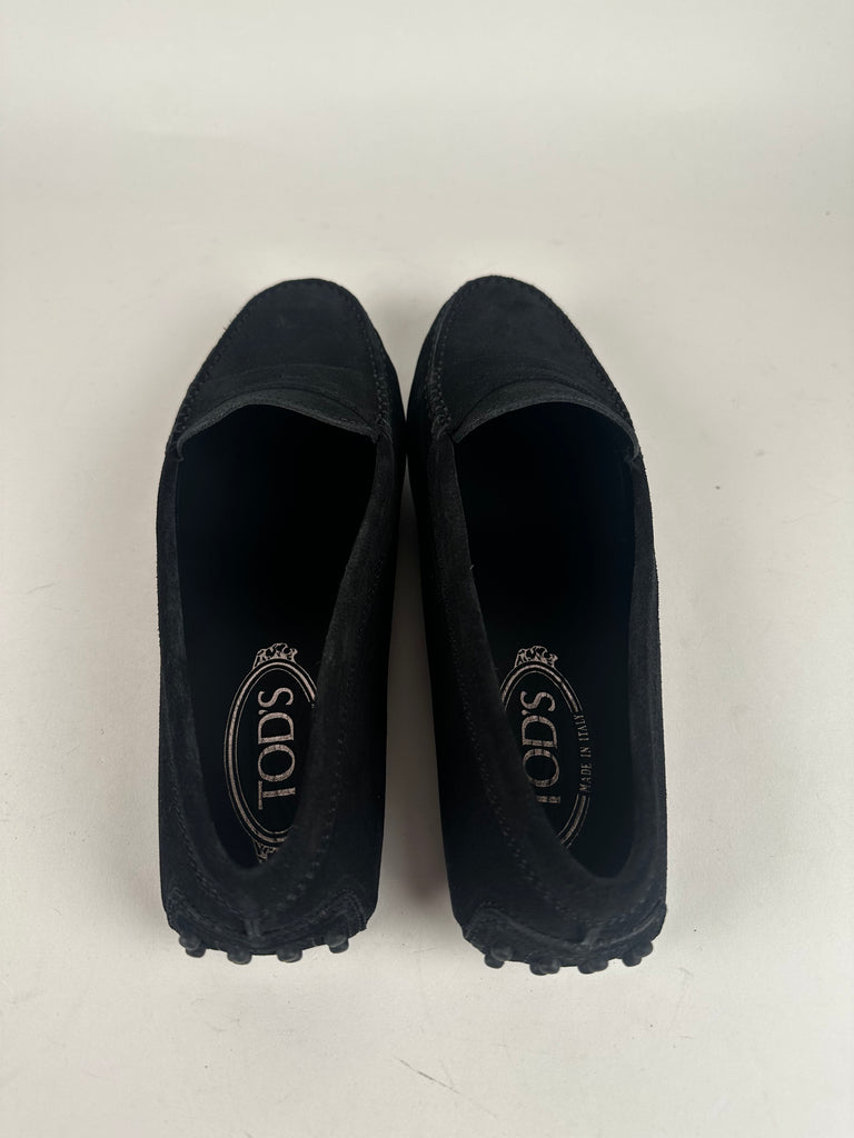 Tods Black Suede Drivers Size 38.5EU