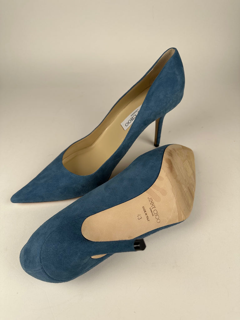 Jimmy Choo  Agnes Suede Pump in Blue size 43EU