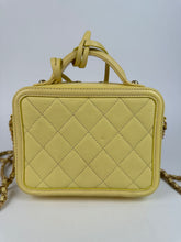 Load image into Gallery viewer, Chanel Caviar Quilted Small CC Filigree Vanity Case Yellow