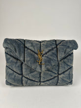 Load image into Gallery viewer, Saint Laurent Denim Quilted Toy Loulou Puffer Monogram Chain Satchel Blue