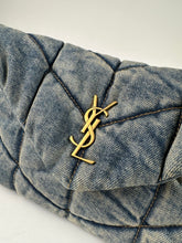 Load image into Gallery viewer, Saint Laurent Denim Quilted Toy Loulou Puffer Monogram Chain Satchel Blue