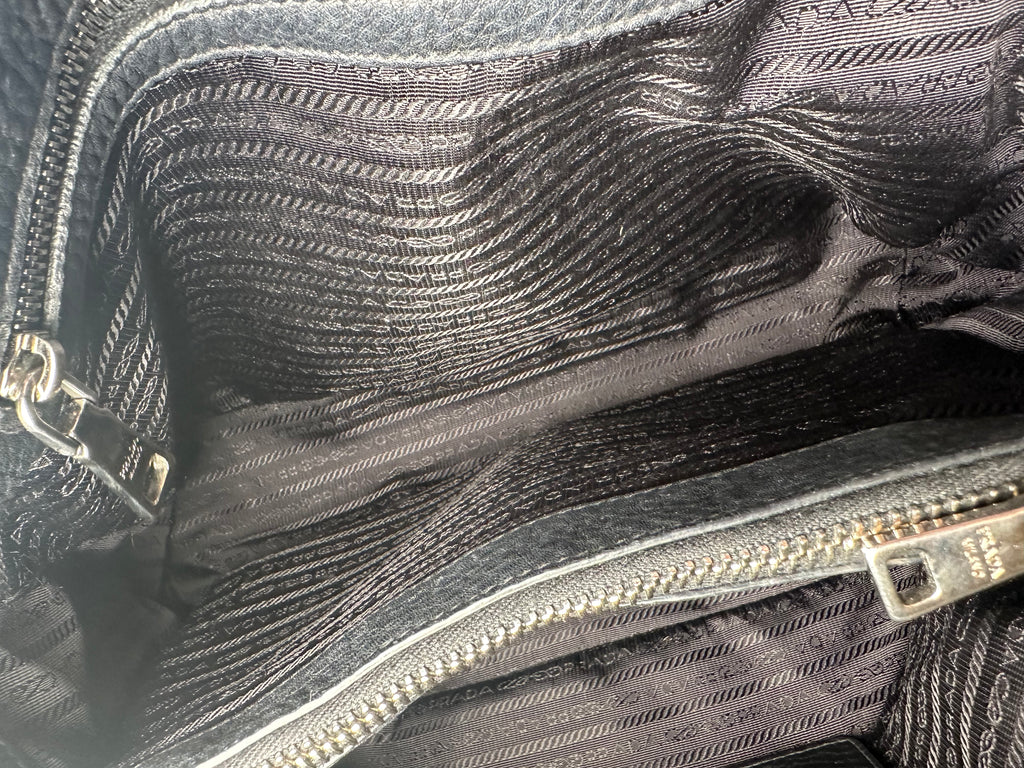 Prada Vitello Daino Tote Black