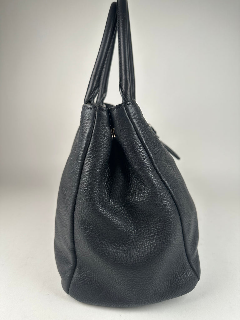 Prada Vitello Daino Tote Black