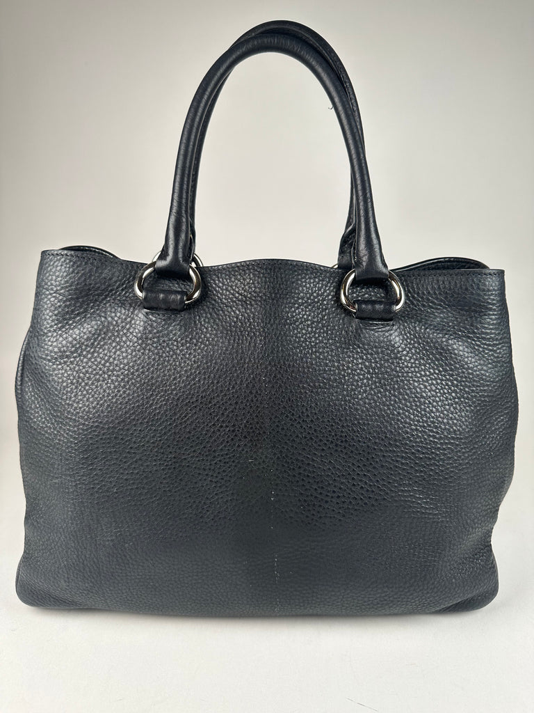 Prada Vitello Daino Tote Black