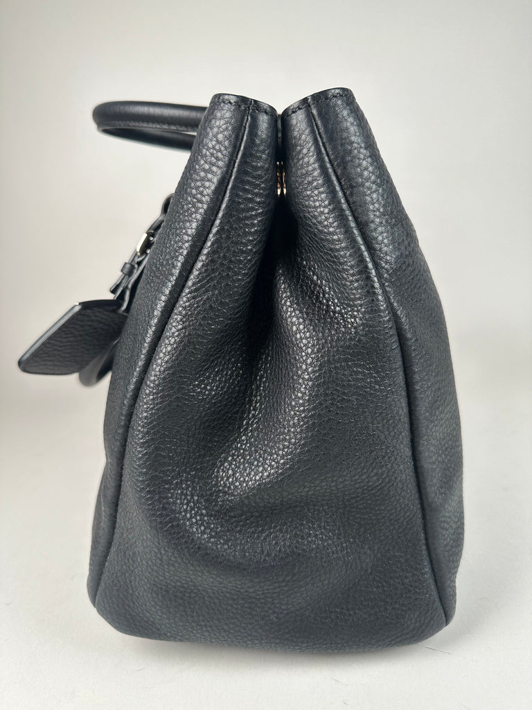 Prada Vitello Daino Tote Black