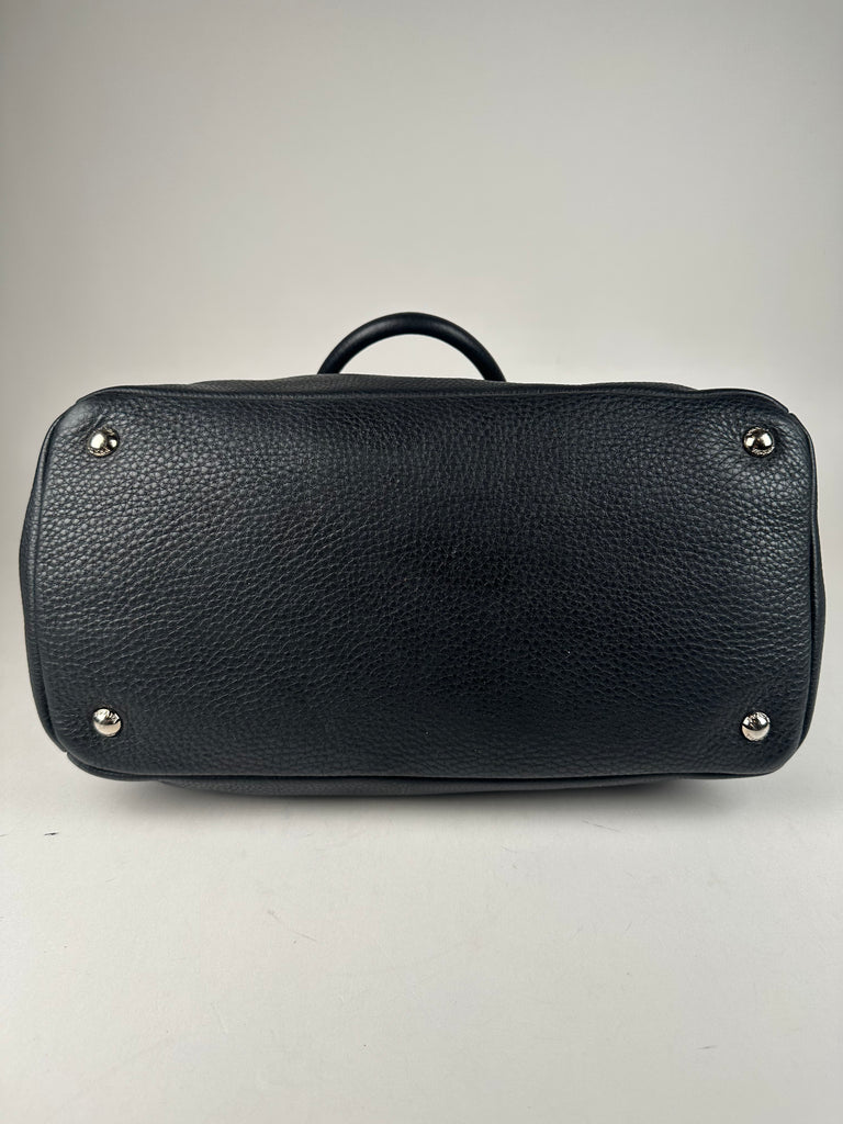 Prada Vitello Daino Tote Black