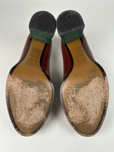 Load image into Gallery viewer, Fendi Austen Colorblock Loafer Pump Cognac/ Teal Size 37.5EU