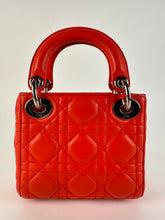 Load image into Gallery viewer, Dior Cannage Quilted Lambskin Nano Lady Dior Orange