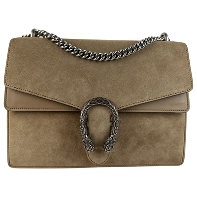 Gucci Suede Medium Dionysus Shoulder Bag Taupe