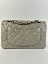 Load image into Gallery viewer, Chanel Lambskin Quilted Small Classic Double Flap Light Grey