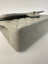 Load image into Gallery viewer, Chanel Lambskin Quilted Small Classic Double Flap Light Grey