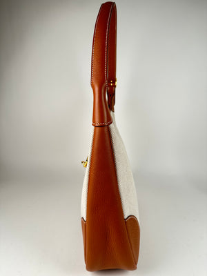 Hermes Toile Courchevel Trim II 31 Gold Hobo Bag