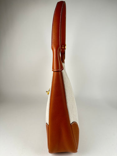 Hermes Toile Courchevel Trim II 31 Gold Hobo Bag
