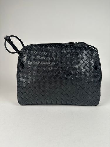 Bottega Veneta Nappa Intrecciato Nodini Crossbody Bag Black