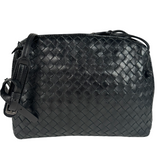 Bottega Veneta Nappa Intrecciato Nodini Crossbody Bag Black