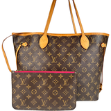 Louis Vuitton Monogram Neverfull MM  With Pouch Peony Interior