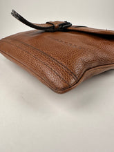Load image into Gallery viewer, Burberry Haymarket Check Tumbled Leather Crossbody Messenger Caramel Brown