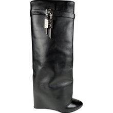 Load image into Gallery viewer, Givenchy Shark Lock Tall Boots Black Leather Size 42EU